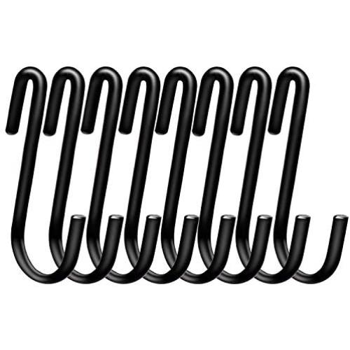 30 Pack Esfun Heavy Duty S Hooks Black S Shaped Hooks Hanging Hangers Pan Pot Holder Rack Hooks for Kitchenware Spoons Pans Pots Utensils Clothes Bags Towels Plants …