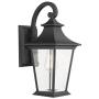 Emliviar Outdoor Wall Lantern, 1-Light Exterior Wall Mount Light with Clear Glass in Black Finish, 18'' Height, 500181