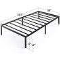 Best Price Mattress 14 Inch Metal Platform Beds w/ Heavy Duty Steel Slat Mattress Foundation (No Box Spring Needed), Black