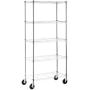 Amazon Basics 5-Shelf Shelving Storage Unit on 4 Wheel Casters , Metal Organizer Wire Rack, Chrome Silver (30L x 14W x 64.75H)