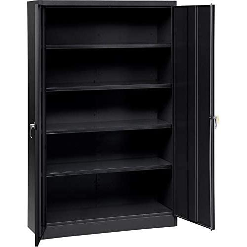 Tennsco J2478SUBK Assembled Jumbo Steel Storage Cabinet, 48w x 24d x 78h, Black
