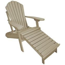 Outer Banks Deluxe Oversized Poly Lumber Folding Adirondack Chair with Integrated Footrest (Birchwood) …