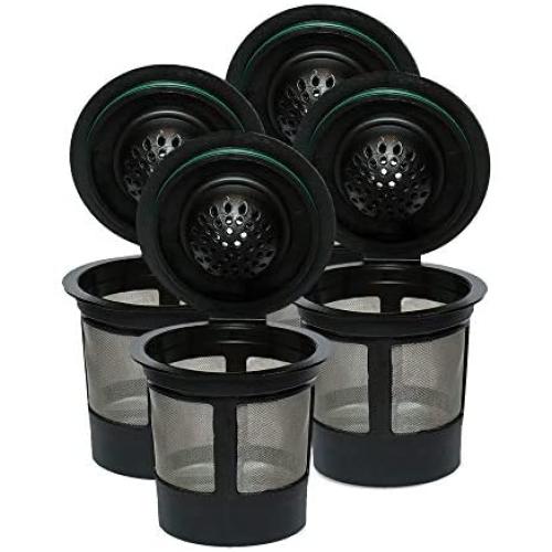 Reusable K Cups For Keurig 2.0 & 1.0 Brewers Universal Fit For Easy To Use Refillable Single Cup Coffee Filters - Eco Friendly Stainless Steel Mesh Filter (Pack of 4)