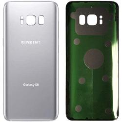 CELL4LESS Compatible Back Glass Cover Back Battery Door w/Pre-Installed Adhesive Replacement for Samsung Galaxy S8 OEM - All Models G950 All Carriers- 2 Logo - OEM Replacement (Arctic Silver)