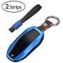 AziPro Tesla Key Fob Cover Alumium Hard Keyless Remote Flip Key Protection Case Cover Key Chain Men Women (Model S & Model 3, Blue)