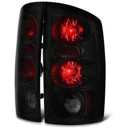 VIPMOTOZ Altezza Euro Style Tail Light Lamp For 2002-2006 Dodge RAM 1500 2500 3500 - Matte Black Housing, Smoke Lens, Driver and Passenger Side