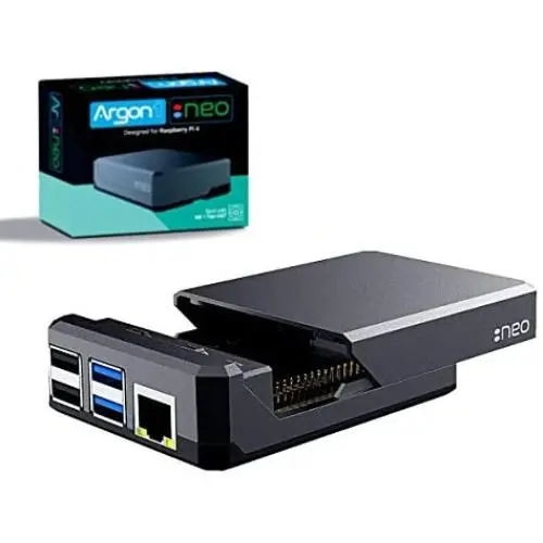 Argon NEO Raspberry Pi 4 Case | Designed for GPIO and PoE Access, Cooling Fan, Camera, and LCD Display | All Aluminum Heatsink Enclosure Argon NEO Raspberry Pi 4 Case | Designed for GPIO and PoE Access, Cooling Fan, Camera, and LCD Display | All Aluminum Heatsink Enclosure