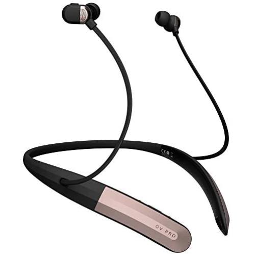OV Pro World’s First Voice Activated Headphones | Professionally Reviewed| Noise Cancelling, Great Sound| Lightweight, Bluetooth Neckband| Bundled with App Optimizes Hands-Free (Rose Gold Black)