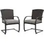 Grand patio Spring Motion Patio Dining Wicker Chairs Set of 2 Outdoor Deck Garden Pool Backyard Metal Chair with Grey Cushion Grand patio Spring Motion Patio Dining Wicker Chairs Set of 2 Outdoor Deck Garden Pool Backyard Metal Chair with Grey Cushion