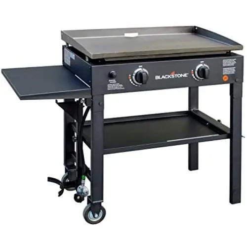 Blackstone 28 inch Outdoor Flat Top Gas Grill Griddle Station - 2-burner - Propane Fueled - Restaurant Grade - Professional Quality Blackstone 28 inch Outdoor Flat Top Gas Grill Griddle Station - 2-burner - Propane Fueled - Restaurant Grade - Professional Quality