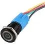 ESUPPORT Black 16mm 12V 3A Power Symbol Angel Eye Halo Car Blue LED Light Metal Push Button Toggle Switch Socket Plug Wire