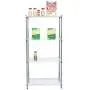 Mind Reader 4 Shelf Metal All Purpose Heavy Duty Adjustable Shelving Unit, Silver Mind Reader 4 Shelf Metal All Purpose Heavy Duty Adjustable Shelving Unit, Silver