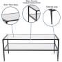 Flash Furniture Newport Collection Glass Coffee Table with Black Metal Frame