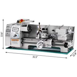 BestEquip Metal Lathe 8x16 Inch,Mini Metal Lathe Infinitely Variable Speed 2250RPM,Precision Lathe Machine 750W,Metal Working Lathe, Small Metal Lathe,for Precision Parts Processing