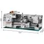 BestEquip Metal Lathe 8x16 Inch,Mini Metal Lathe Infinitely Variable Speed 2250RPM,Precision Lathe Machine 750W,Metal Working Lathe, Small Metal Lathe,for Precision Parts Processing