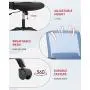 Office Chair Ergonomic Desk Task Chair Mesh Computer Chair Mid-Back Mesh Home Office Swivel Chair Modern Executive Chair with Wheels Armrests Lumbar Support (Blue)