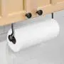 mDesign Versatile Metal Wall Mount Paper Towel Holder & Dispenser, Mounts to Walls or Under Cabinets - for Kitchen, Pantry, Utility Room, Laundry and Garage Storage - 2 Piece Design - Black