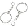 NANSSY 150 1''/25mm Split Keyrings with Chain Silver Keychain Ring, Key Chains Rings Parts with Open Jump Ring and Connector. (150)
