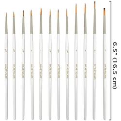 Detail Paint Brush Set - 12 Miniature Brushes for Fine Detailing & Art Painting - Acrylic, Watercolor, Gouache, Oil - Models, Airplane Kits, Ink, Warhammer 40k - Artist Quality Supplies by MyArtscape