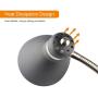 LEPOWER Metal Desk Lamp, Adjustable Goose Neck Table Lamp, Eye-Caring Study Lamps for Bedroom and Office (Sand Black)