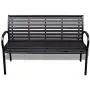 Festnight 3-Seater Outdoor Patio Garden Bench Porch Chair Seat with Steel Frame Solid Construction 49'' x 24'' x 32''