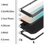 Simicoo Samsung A30S Military Metal Bumper Silicone Case Full Body Cover Built-in Gorilla Glass Heavy Duty Hybrid Shockproof Armor Impact Rugged Tough Case for Galaxy A30S (A30S, Sliver)