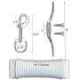 EKEV Flag Pole Hardware Parts Repair Kits - 3'' Topper Gold Ball + 50 Ft Halyard Rope + 6'' Cleat Hook + 4 Flag Swivel Snap Hooks + Flagpole Pulley Truck for 2'' OD Tube