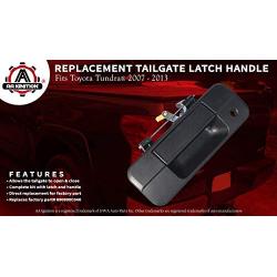 Replacement Tailgate Handle Latch with Keyhole - Replaces 69090-0C040, 690900C040, 81213 - Compatible with Toyota Tundra 2007, 2008, 2009, 2010, 2011, 2012, 2013 - Liftgate Handle Trim with Clips