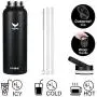 Vmini Water Bottle with Straw, Wide Sturdy Straw Lid with Dust Proof Cap, Wide Mouth Vacuum Insulated Stainless Steel Water Bottle, 32/40 oz Vmini Water Bottle with Straw, Wide Sturdy Straw Lid with Dust Proof Cap, Wide Mouth Vacuum Insulated Stainless Steel Water Bottle, 32/40 oz