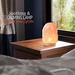 Himalayan Glow Natural Pink Salt Lamp, Crystal Salt Lamp Night Light with (ETL Certified) Brightness Control Dimmer Switch, Wooden Base & Salt Lamps Bulb | 6-8 LBS