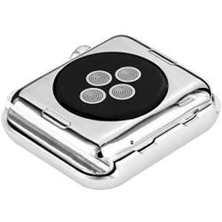 Leotop Compatible with Apple Watch Case 38mm, Metal Bumper Protective Cover Frame Accessories Women Girl Bling Shiny Crystal Rhinestone Diamond Compatible iWatch Series 3/2/1(Diamond Silver, 38mm)