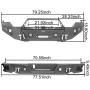 Hooke Road Ram 1500 Steel Bumper Front + Rear Full Width Bumper Combo with LED Lights & D-Rings for 2013-2018 Dodge Ram 1500 (Exclude Rebel)