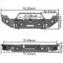 Hooke Road Ram 1500 Steel Bumper Front + Rear Full Width Bumper Combo with LED Lights & D-Rings for 2013-2018 Dodge Ram 1500 (Exclude Rebel)
