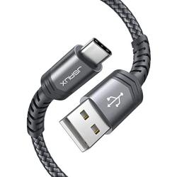 USB Type C Cable 3A Fast Charging [2-Pack 3.3ft], JSAUX USB-A to USB-C Charge Braided Cord Compatible with Samsung Galaxy S10 S9 S8 S20 Plus A51 A11,Note 10 9 8, PS5 Controller, USB C Charger(Grey)