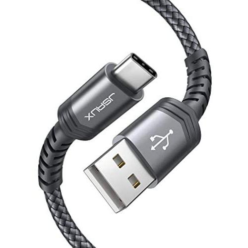 USB Type C Cable 3A Fast Charging [2-Pack 3.3ft], JSAUX USB-A to USB-C Charge Braided Cord Compatible with Samsung Galaxy S10 S9 S8 S20 Plus A51 A11,Note 10 9 8, PS5 Controller, USB C Charger(Grey)