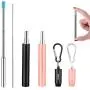 2 Pack Reusable Metal Straws Collapsible Stainless Steel Drinking Straw Portable Telescopic Straw with Case Black/Rose Gold 2 Pack Reusable Metal Straws Collapsible Stainless Steel Drinking Straw Portable Telescopic Straw with Case Black/Rose Gold