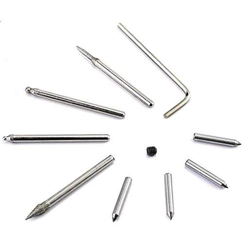 Utool 10PCS Engraver Diamond Point Bits & Spare Parts Set for Utool Engraver