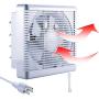 SAILFLO 10 Inch Exhaust Shutter Fan 2-Way Linkage Blower 470 CFM Strong Reversible Airflow Wall Mounted Ventilation Fan for Vents Attic Kitchen Bathroom Basement 10'' Diameter Propeller-14''×14''Panel