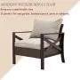 LOKATSE HOME Outdoor Patio Furniture Modern Wicker Sofa Chair Rattan Conversation Single Armchair with Cushion, Brown LOKATSE HOME Outdoor Patio Furniture Modern Wicker Sofa Chair Rattan Conversation Single Armchair with Cushion, Brown