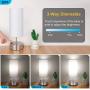 Touch Control Table Lamp with 2 USB Charging Ports and AC Outlet, 3-Way Dimmable Bedside Nightstand Table Lamp with Silver Brushed Metal Base for Bedroom, Living Room, Bulb Included