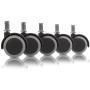 Slipstick CB680 2 Inch Floor Protecting Rubber Office Chair Caster Wheels (Set of 5) Standard Stem Size - Black/Gray