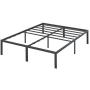 SLEEPLACE 18 Inch High Profile Heavy Duty Steel Slat / Mattress Foundation / Bed Frame, Queen