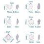 PandaHall Elite 120 Pcs 304 Stainless Steel Flat Round Oval Heart Star Flower Rhombus Blank Stamping Tag Pendants Charms 6 Styles for Jewelry Making