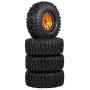 Binchil 4PCS Metal 2.2 Beadlock Wheel Rim Tires Set for 1/10 RC Crawler Car TRX4 TRX6 Axial SCX10 RR10 Parts,Yellow