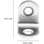 Eliseo 50 Pack Stainless Steel 90 Degree Angle L Shaped Bracket,Corner Brace Joint Bracket Fastener, 20mm x 20mm x 16mm, Silver Tone, Round End, 2 Holes, Metal