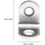 Eliseo 50 Pack Stainless Steel 90 Degree Angle L Shaped Bracket,Corner Brace Joint Bracket Fastener, 20mm x 20mm x 16mm, Silver Tone, Round End, 2 Holes, Metal