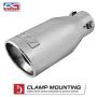DC Sports EX-1012 Performance Bolt-On Resonated Exhaust Tip with Clamps and Adapters for Universal Fitment on Most Cars, Sedans, and Trucks - Polished Stainless Steel