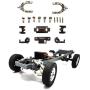 lahomia RC Metal Alloy Arm Steering Knuckles Hub Carrier Kit for WPL D12 1:12 RC Model Car Crawler Buggy Parts - Titanium
