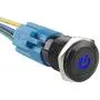 ESUPPORT 16mm 12V 3A Car Blue LED Light Power Metal Push Button Toggle Switch Socket Plug Latching Black Shell ESUPPORT 16mm 12V 3A Car Blue LED Light Power Metal Push Button Toggle Switch Socket Plug Latching Black Shell