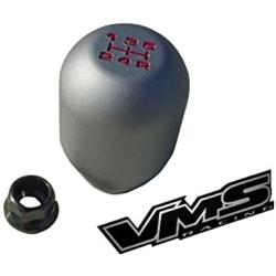 VMS Racing 12x1.25mm Threaded 5 Speed TYPE R Shift KNOB in GUNMETAL Grey Gray Silver Billet Aluminum Compatible with Toyota m12x1.25 THREADED Shifter Rod (NO adapters)